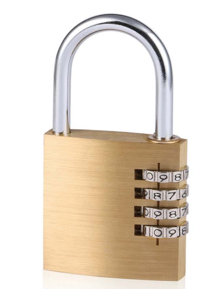 BRASS COMBINATION PADLOCK ARC 4 DIAL