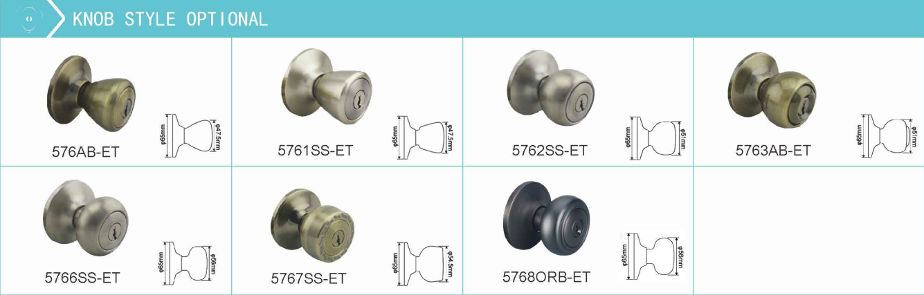 HALF-MOON SPINDLE TUBULAR KNOB LOCK