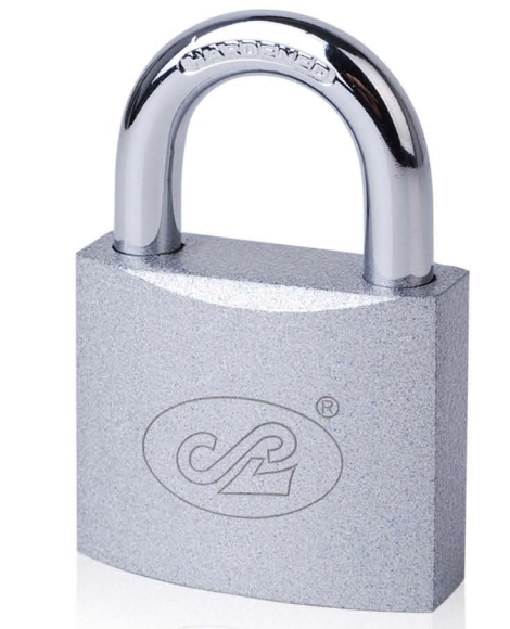 SILVER SPRAY PAINTED PADLOCK
